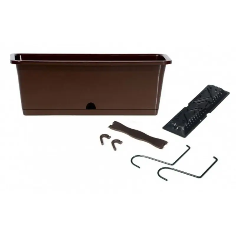 Beliebt Prosperplast CAMELIA W Blumenkasten mit Untersetzer 40,2x17x14,3cm, 9l, braun DCM400W-R222