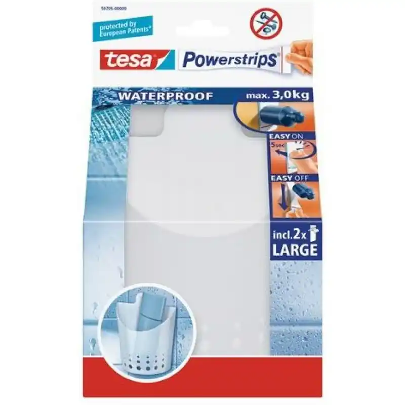 TESA Powerstrips® Waterproof Korb Weiß 59705 Sonderaktion