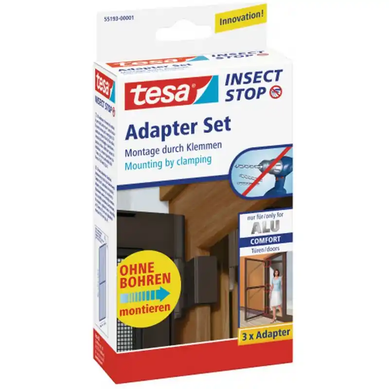 TESA Insect Stop Fliegengitter ALU Comfort Adapter-Set braun 55193 Direkt Vom Hersteller