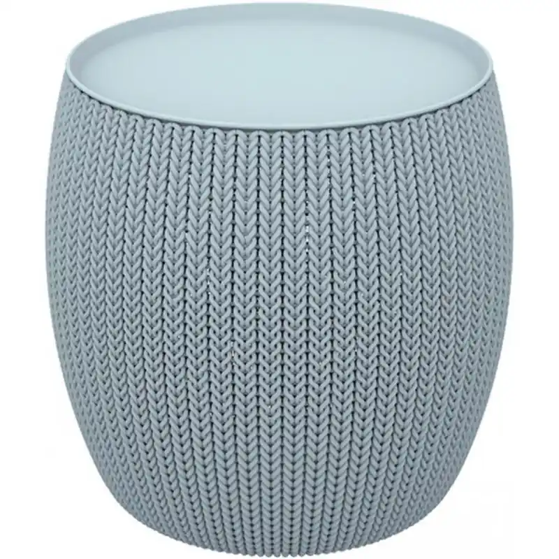 KETER KNIT Tisch mit Stauraum, 40,6 x 40,6 x 41,4 cm, blau 17203083 Schneller Versand