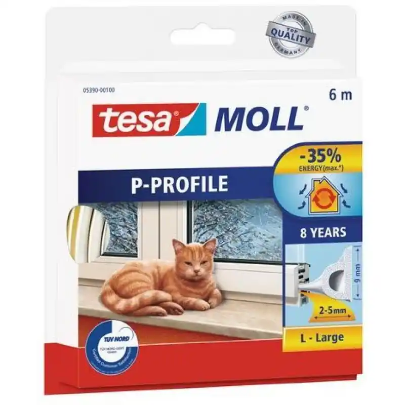 Tesamoll® P-Profil Gummidichtung weiß 6 m 05390 Meistverkauft