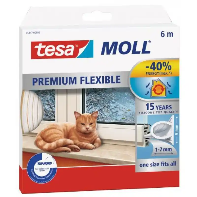 Tesamoll® Premium Flexible Silikondichtung 6m weiß 05417 Billig