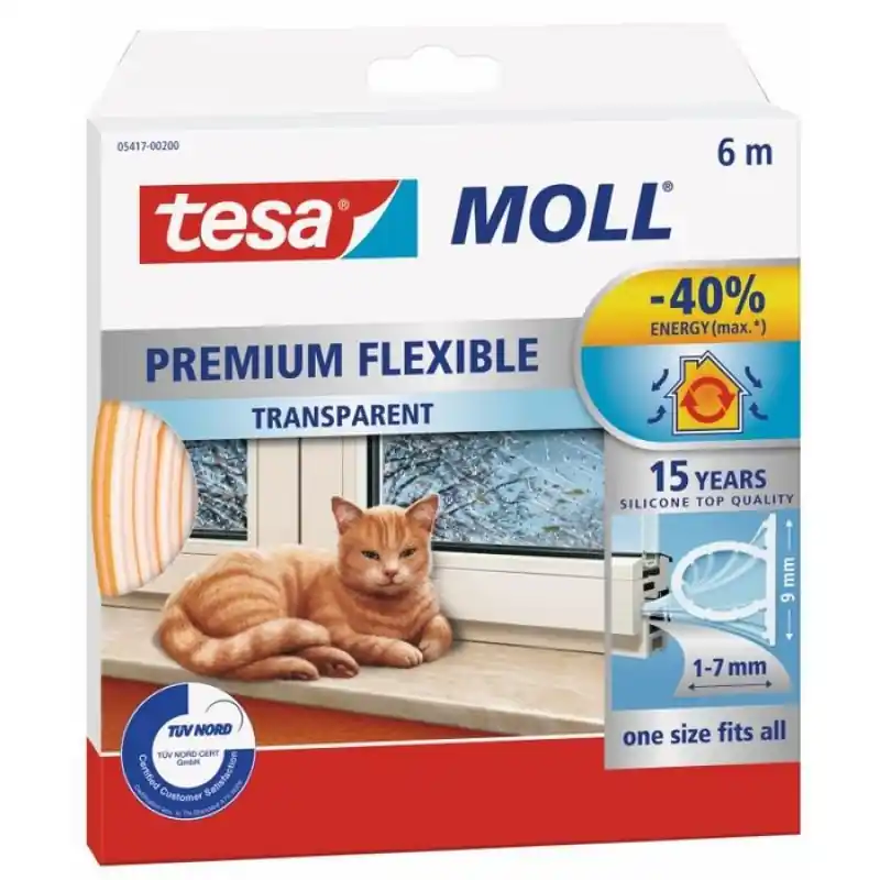 Rabatt Tesamoll® Premium Flexible Silikondichtung 6m transaparent 05417