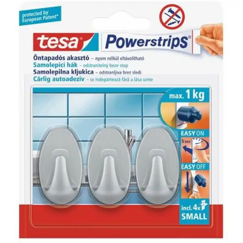 Abverkauf TESA Powerstrips® Haken Small Oval matt chrom 57519
