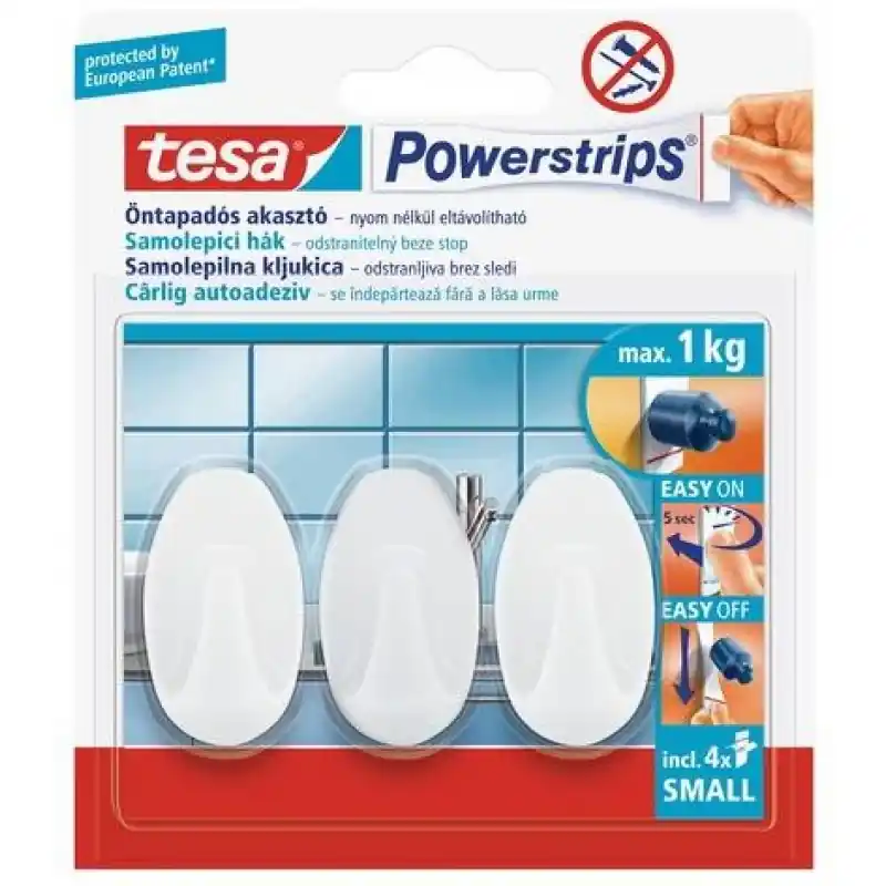 TESA Powerstrips® Haken Small Oval weiß 57533 Preis Gesenkt