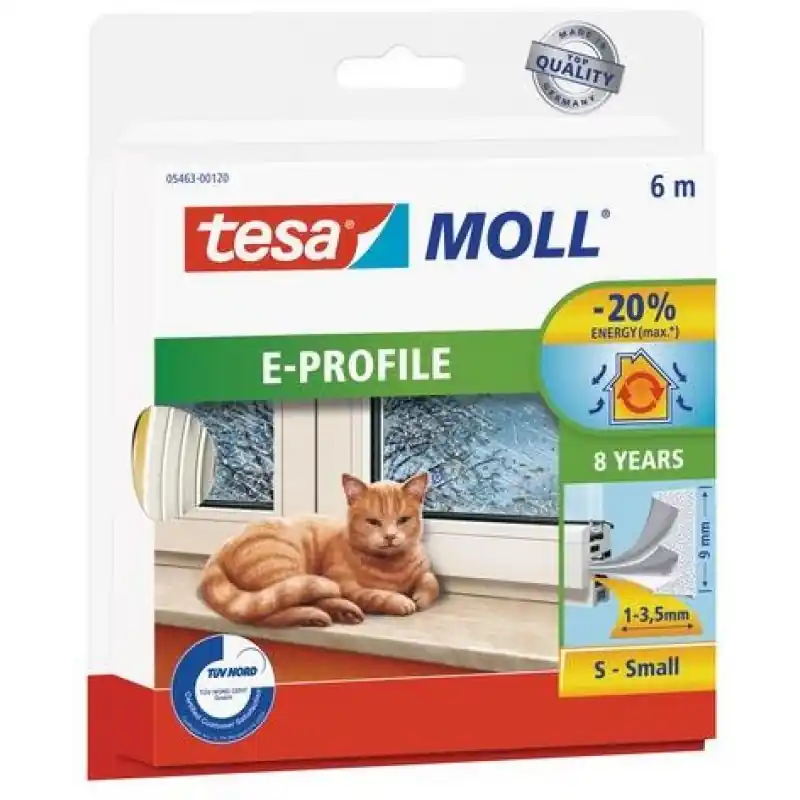 Tesamoll® E-Profil Gummidichtung weiß 6 m 05463-120 Sonderaktion