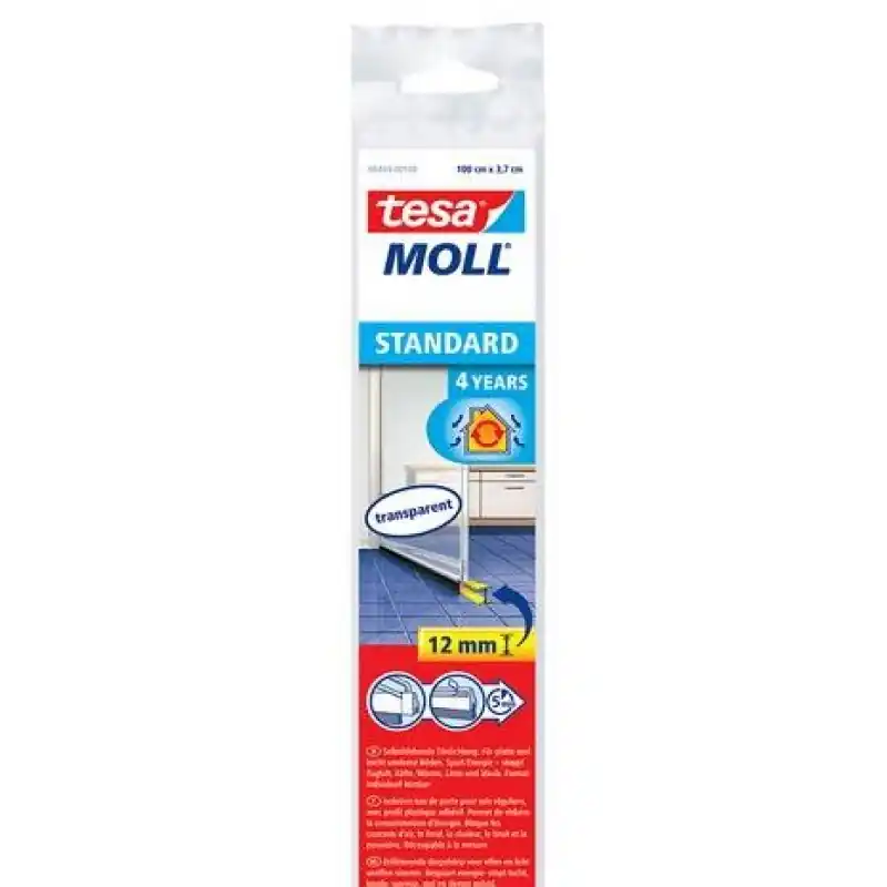Tesamoll® STANDARD Türdichtschiene für glatte Böden transparent 05433-102 Versand Am Gleichen Tag