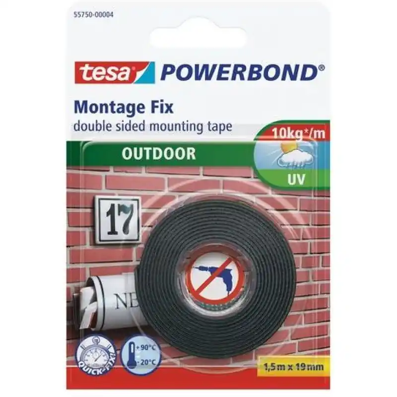 TESA Powerbond® OUTDOOR 1,5m x 19mm weiß 55750 Top-Seller