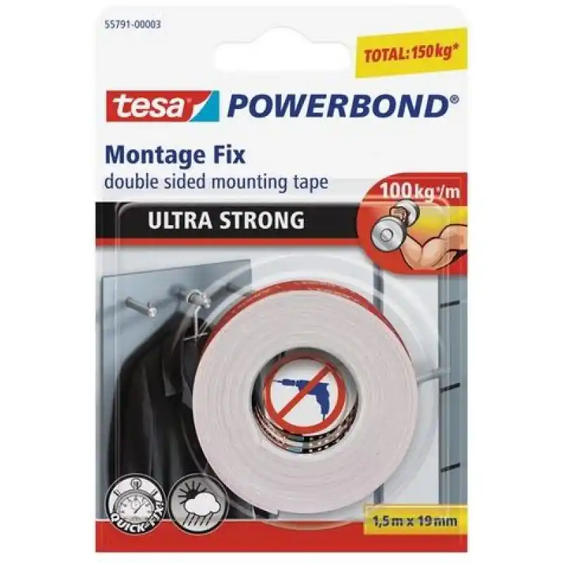 TESA Powerbond® ULTRA STRONG Montageband 1,5m x 19mm 55791 Schneller Versand