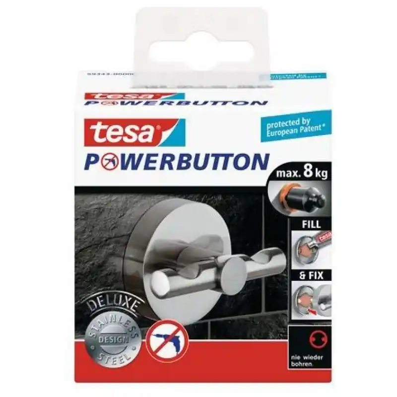 Nur Für Kurze Zeit TESA Powerbutton Deluxe Haken Rund matt 59343