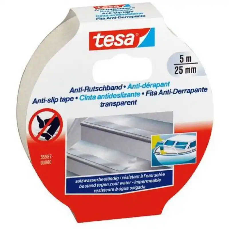 TESA Anti-Rutschband Transparent 5m x 25mm 55587 Echt