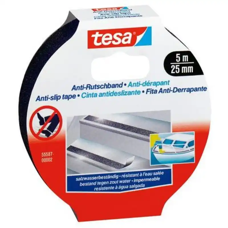 TESA Anti-Rutschband schwarz 5m x 25mm 55587 Zertifiziert
