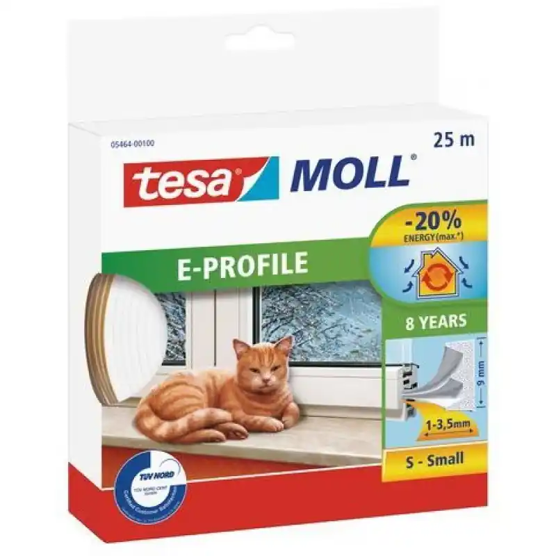 Tesamoll® E-Profil Gummidichtung weiß 25m 05464 Sonderaktion