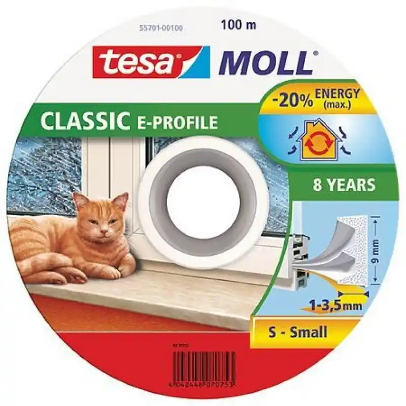 Tesamoll® E-Profil Gummidichtung Weiß 100 m Geprüft
