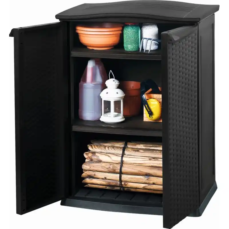 Billig KETER RATTAN STYLE BASE SHED Aufbewahrungsschrank, 70 x 50 x 92 cm, anthrazit 17190095