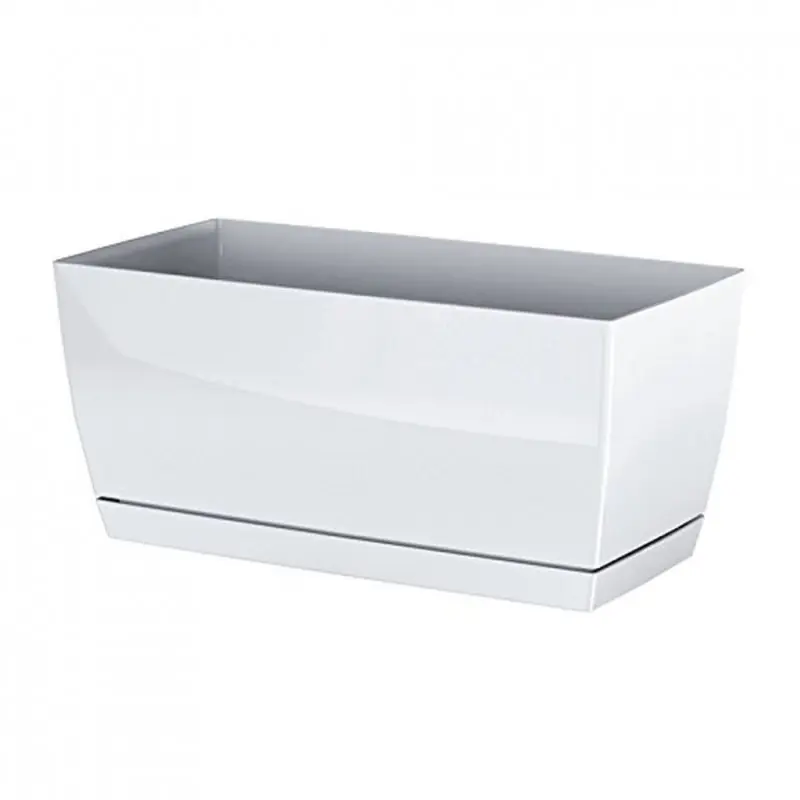 Letzte Chance Prosperplast COUBI Blumenkasten mit Untersetzer 24x12x11cm weiß DUPP240-S449