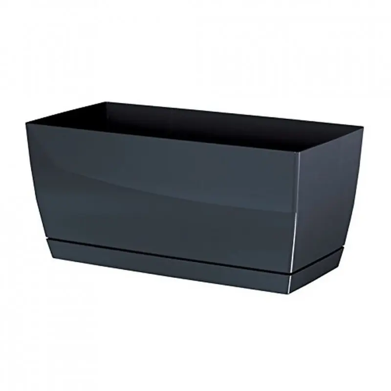 Ausverkauf Prosperplast COUBI Blumenkasten mit Untersetzer 24x12x11cm Graphit DUPP240-426U