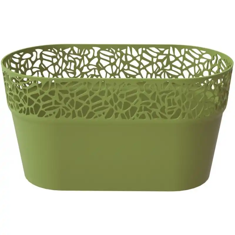 Abverkauf Prosperplast Naturo Blumentopf mit Spitzenoptik 28 cm olivengrün DNAT275