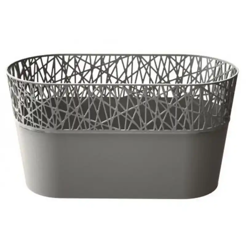PROSPERPLAST CITY Blumenkaste mit Spitze 28,5 cm steingrau DCIT285 Echt