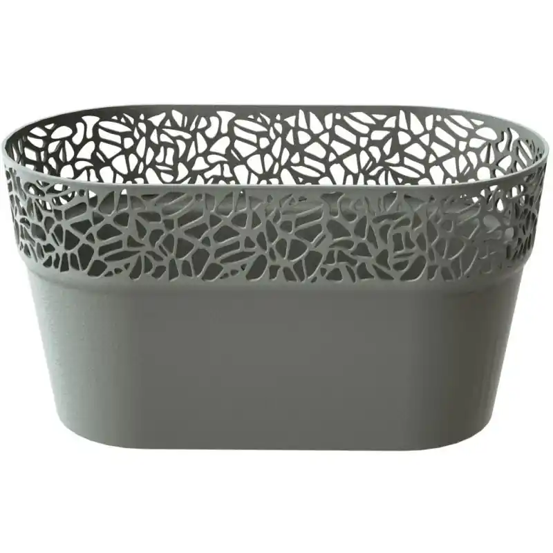 Prosperplast Naturo Blumentopf mit Spitzenoptik 28 cm steingrau DNAT275 Direktkauf