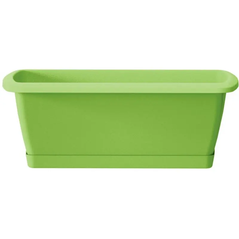 Neu Im Sortiment Prosperplast RESPANA SET Blumenkasten mit Untersetzer 39,2x18,4x14,5cm limettengrün