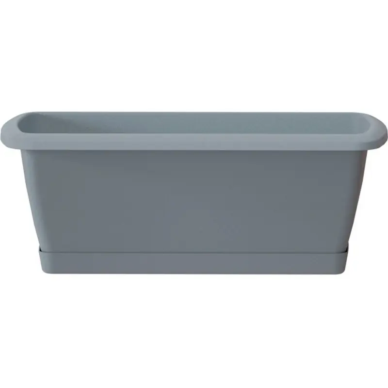 Preiswert Prosperplast RESPANA SET Blumenkasten mit Untersetzer 39,2x18,4x14,5cm steingrau