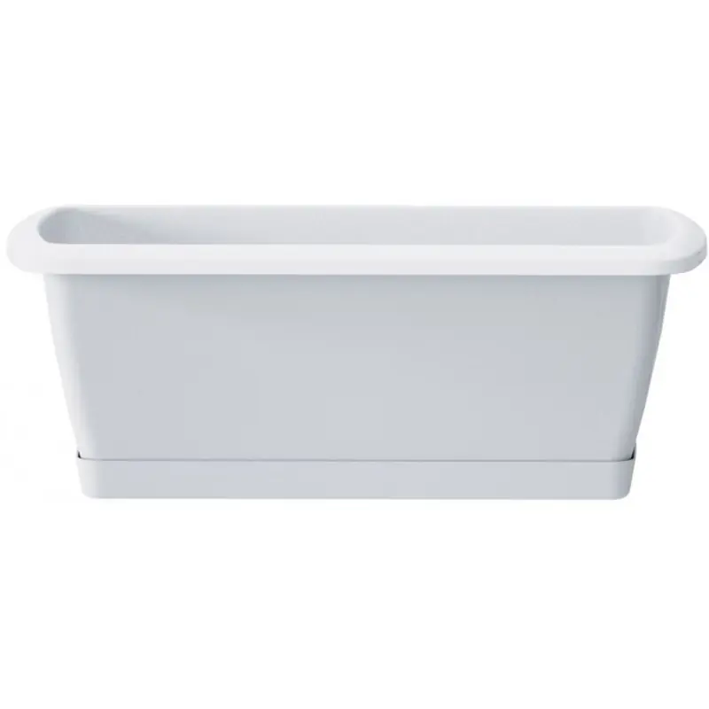 Nur Für Kurze Zeit Prosperplast RESPANA SET Blumenkasten mit Untersetzer 39,2x18,4x14,5cm weiß