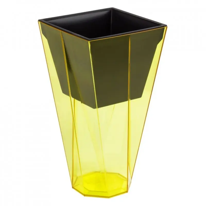 URBI TWIST Blumentopf m. Einsatz viereckig gelb transparent H 27 cm DURD140P Top-Seller