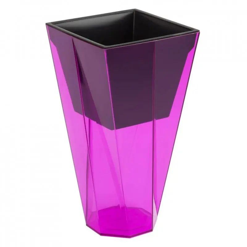 URBI TWIST Blumentopf m. Einsatz viereckig pink transparent H 27 cm DURD140P Rabatt