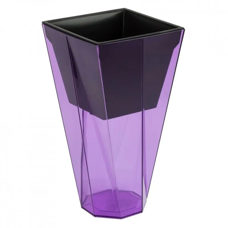URBI TWIST Blumentopf m. Einsatz viereckig violett transparent H 27 cm DURD140P Sonderangebot
