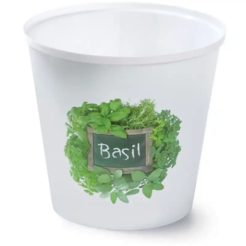 Blumentopf Übertopf IML 13 cm Kräuter Basil H3 DMLH130 Sichere Zahlung