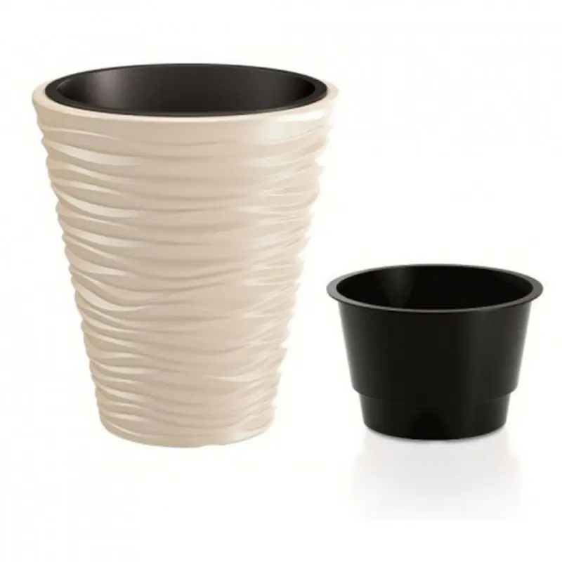 Prosperplast SAND Blumentopf 38,8x43,6cm creme DBSA400-CY728 Solange Der Vorrat Reicht