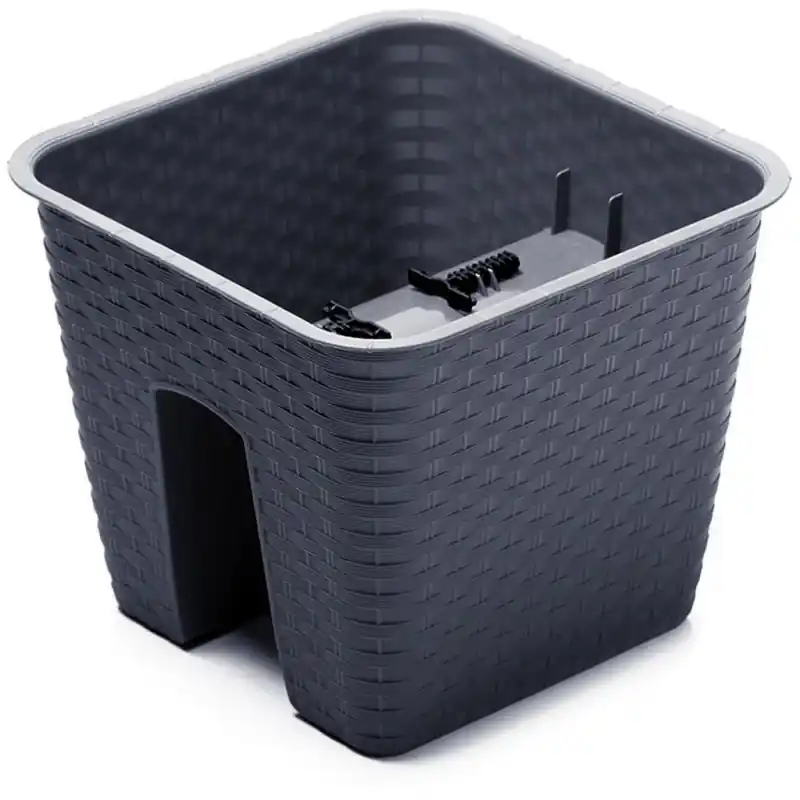 PROSPERPLAST RATOLLA Reling Blumenkasten 27,2 x 27,2 x 22,5cm anthrazit DRLB280 Expressversand