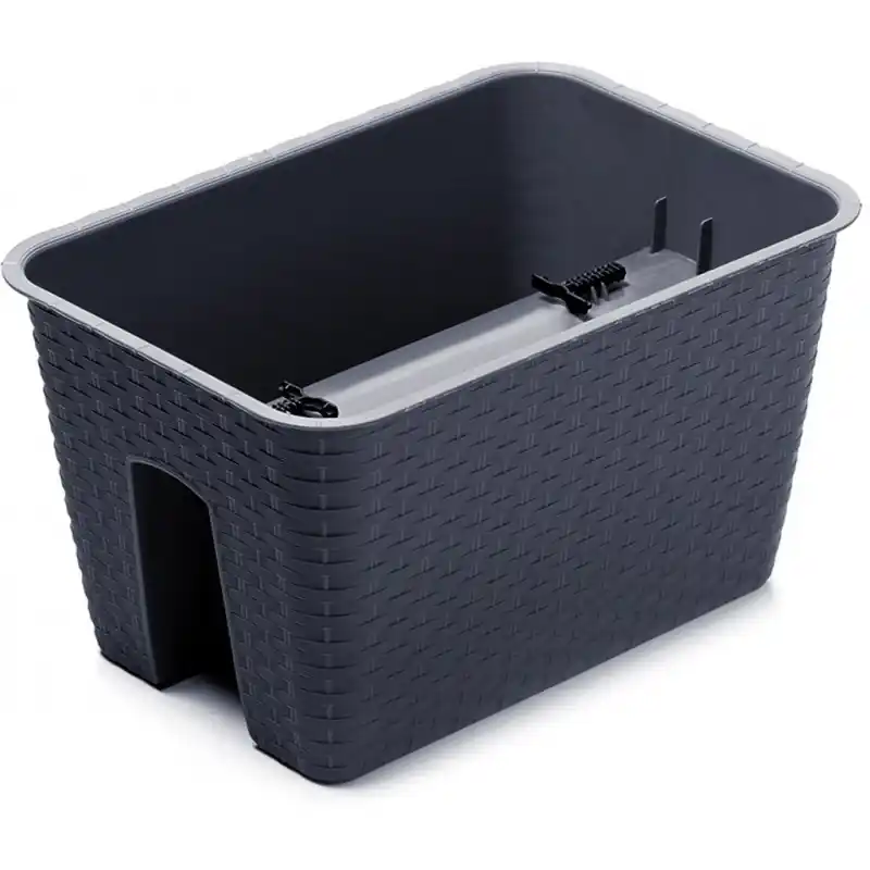 Neue Ware PROSPERPLAST RATOLLA Reling Blumenkasten 39,6 x 27,2 x 22,5 cm anthrazit DRLB400