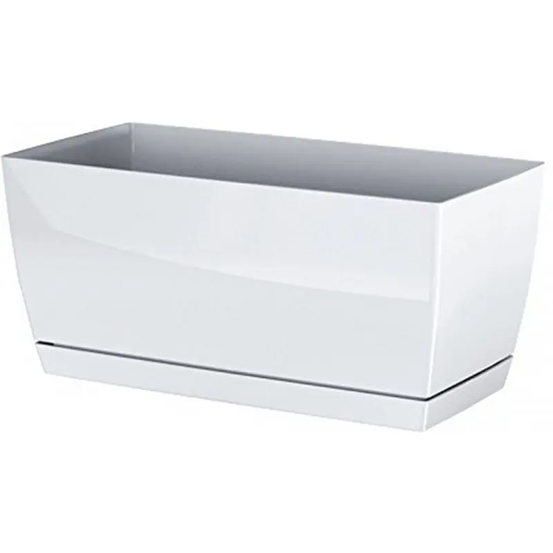 Top-Seller Prosperplast COUBI Blumenkasten mit Untersetzer 29x14,2x13,6cm weiß DUPP300-S449