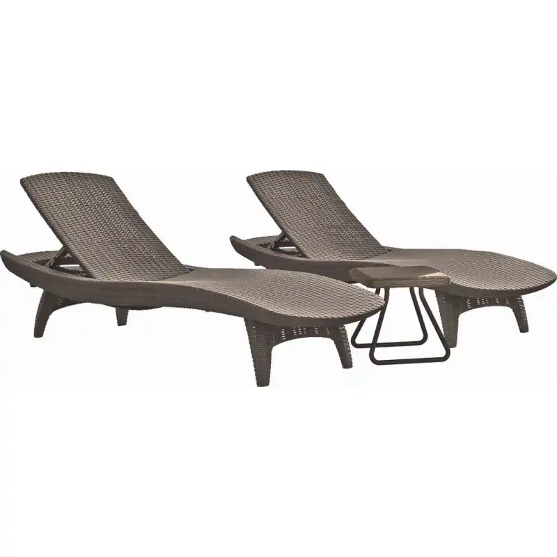 KETER PACIFIC Set cappuccino 2x Liege + 1x Beistelltisch 17201591 Letzte Chance