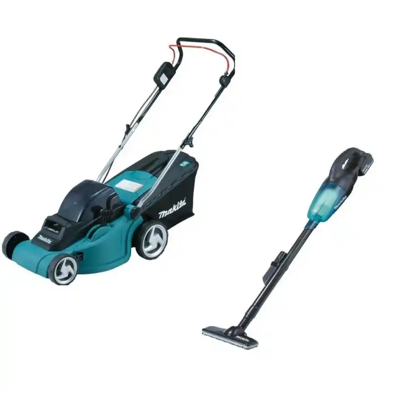 Sichere Zahlung MAKITA Akku Rasenmäher 430mm Li-ion 2x18V/5,0Ah DLM431PT2+MAKITA Akku-Staubsauger DCL180ZB
