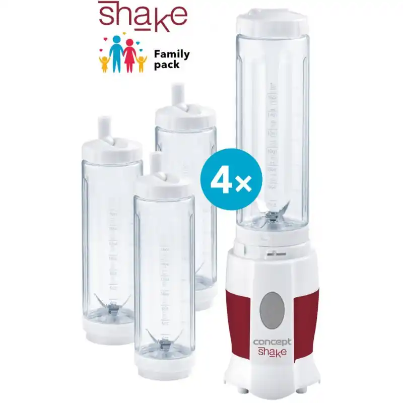 Billig CONCEPT SM-3354 Smoothie Maker SHAKE AND GO Familypack 4 Flaschen, 500ml, 180W sm3354