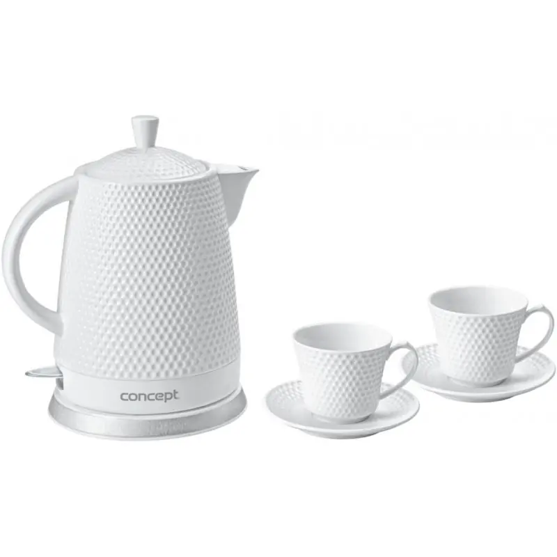CONCEPT RK0040 Keramik-Wasserkocher 1,5 l mit 2 Tassen und Untertassen rk0040 Top-Seller