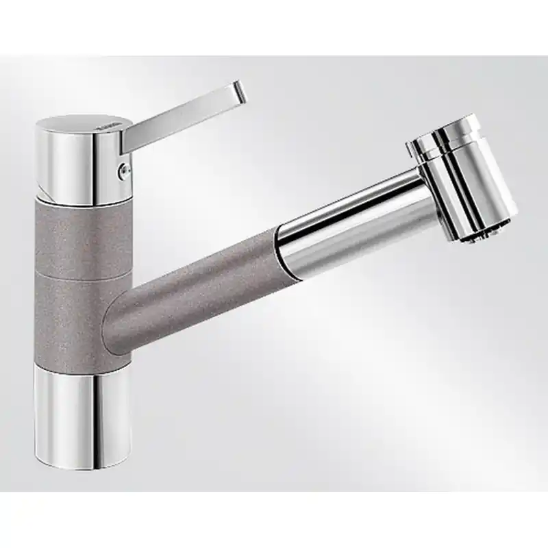 Aktuell BLANCO TIVO-S Einhebelmischer Niederdruck SILGRANIT®-Look alumetallic/chrom 518426