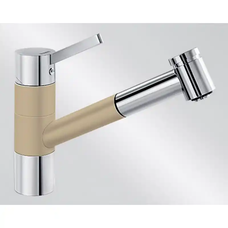 BLANCO TIVO-S Einhebelmischer Niederdruck SILGRANIT®-Look champagner/chrom 518430 Geprüft