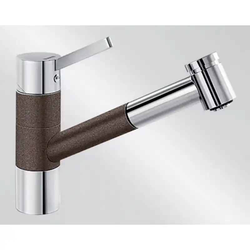 Markenware BLANCO TIVO-S Einhebelmischer Niederdruck SILGRANIT®-Look cafe/chrom 518432