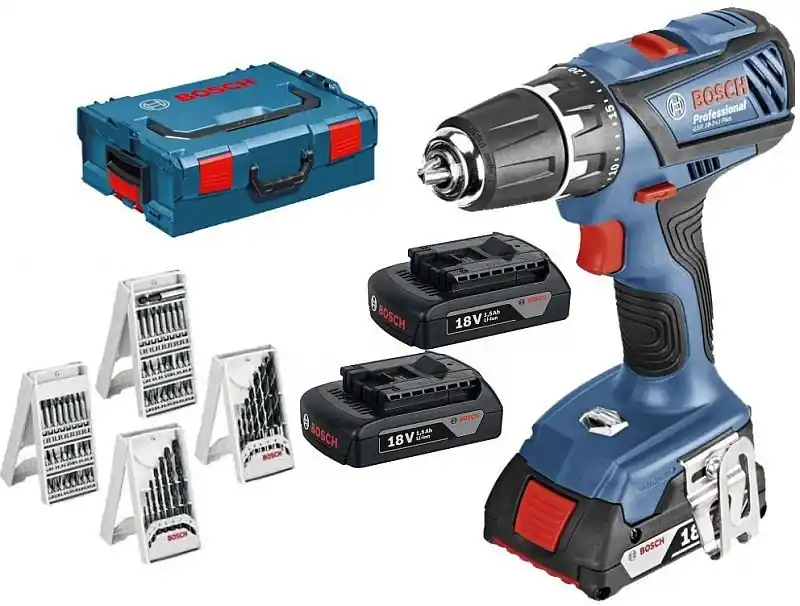 Sofort Bestellen BOSCH GSR 18-2-Li Plus Professional Akku-Bohrschrauber + Bohrer u. Bitset