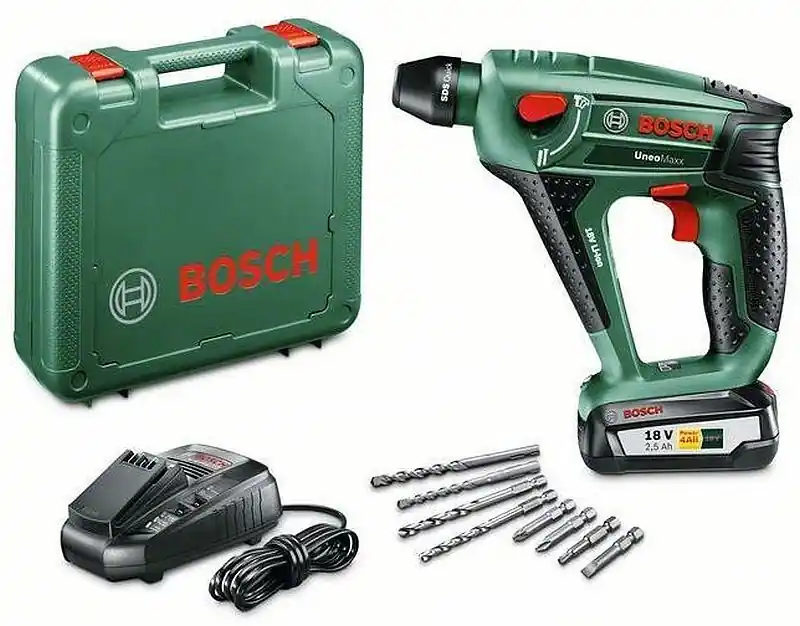 BOSCH Uneo Maxx Akku-Bohrhammer+Koffer+Betonbohrer 0603952324 Neue Kollektion