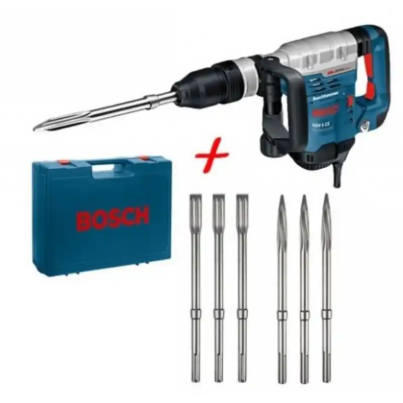 Expressversand BOSCH GSH 5 CE Professional Schlaghammer mit SDS-max+EXTRA 3xSpitzmeißel, 3xFlachmeißel