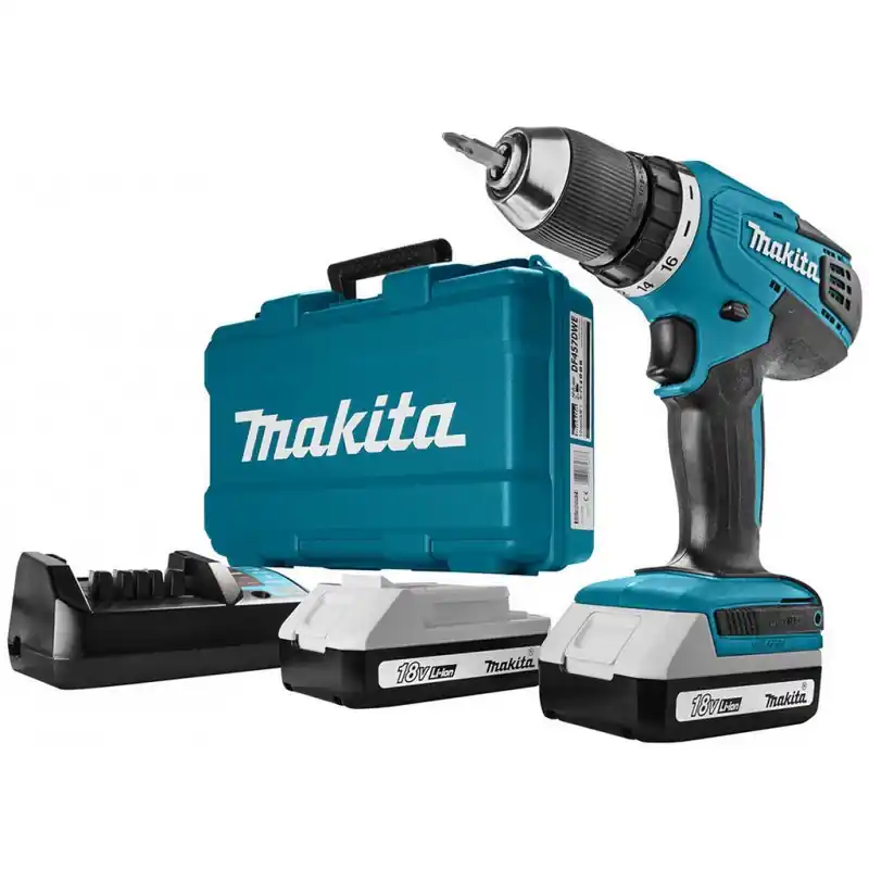 Günstig Makita DF457DWE Akku-Bohrschrauber Li-ion (2x1,5Ah/18V) G