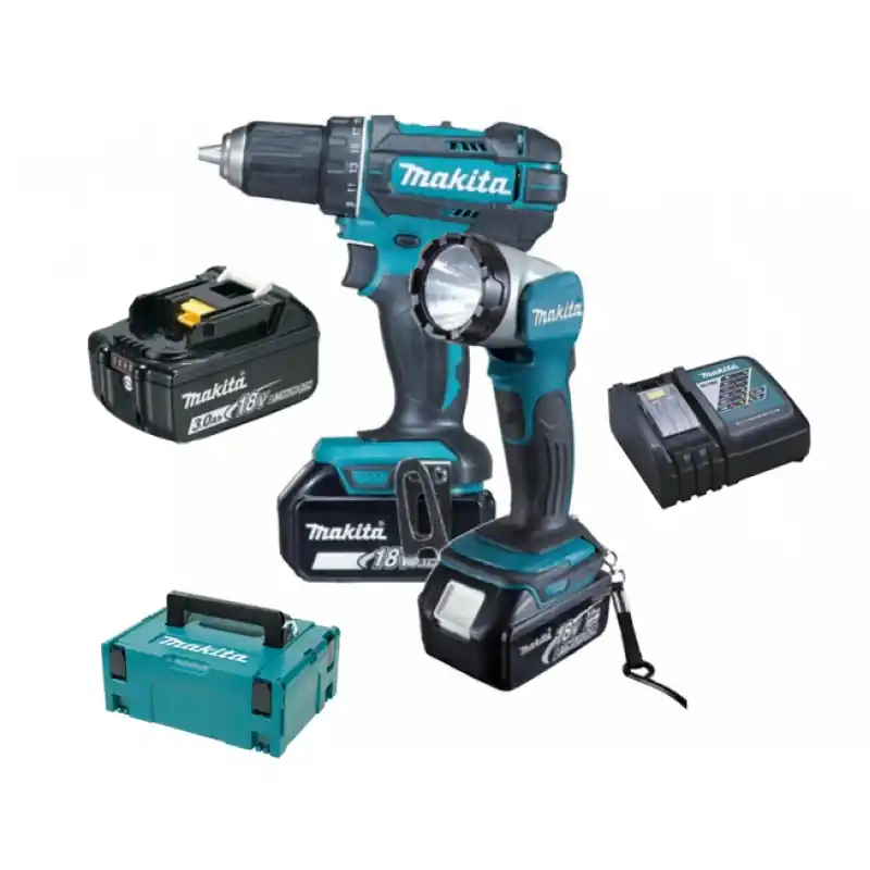 Makita DDF482RFJ1 Akku-Bohrschrauber mit Akku-Lampe, 3x akku Li-ion 18V / 3,0Ah, Makpac Ausverkauf