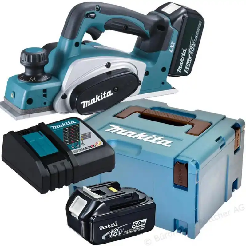Nur Heute Makita DKP180RTJ Akku-Einhandhobel Li-ion (18V 2x5,0Ah) Makpac