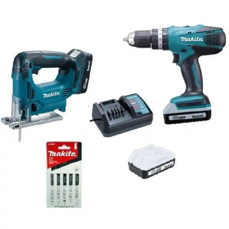 Heißes Angebot MAKITA Spezial Set Stichsäge JV183D+Schlagbohrschr. HP457D Li-ion 18V / 1,3Ah G DK18113X1