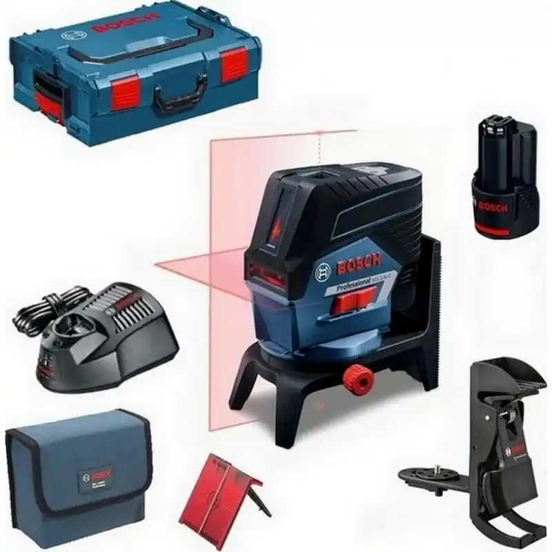 Neu Im Sortiment BOSCH GCL 2-50 C Kombilaser in L-BOXX mit 1x2,0 Ah Li Ion Akku,Zubehör-Set 0601066G03